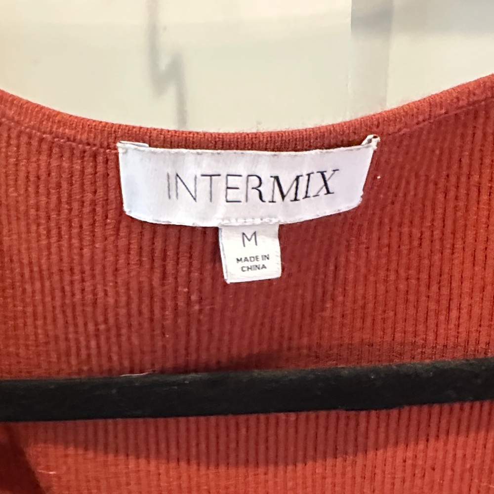 INTERMIX Rust Square Neck Top - Picture 2 of 3